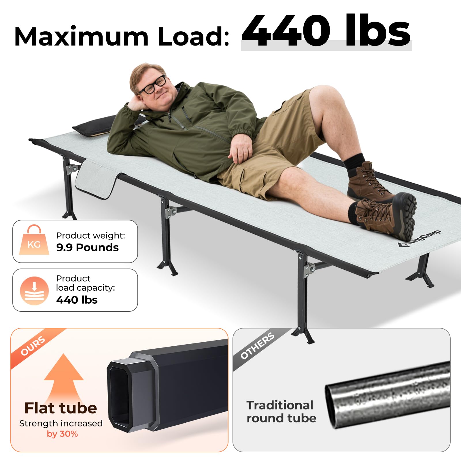 KingCamp 折りたたみコット 200cm Amazon.co.jp: KingCamp アウトドアベッド 折りたたみベッド